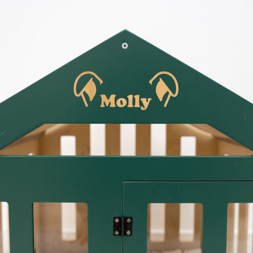 Dog House with a Fabric Roof - Green