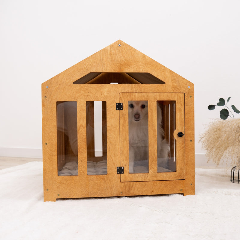 Dog House with a Fabric Roof - Oak