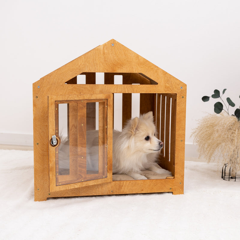 Dog House with a Fabric Roof - Oak