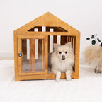 Dog House with a Fabric Roof - Oak