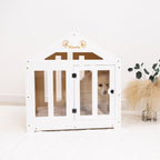 Dog House with a Fabric Roof - White