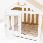 Dog House with a Fabric Roof - White