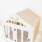Dog House with a Fabric Roof - White