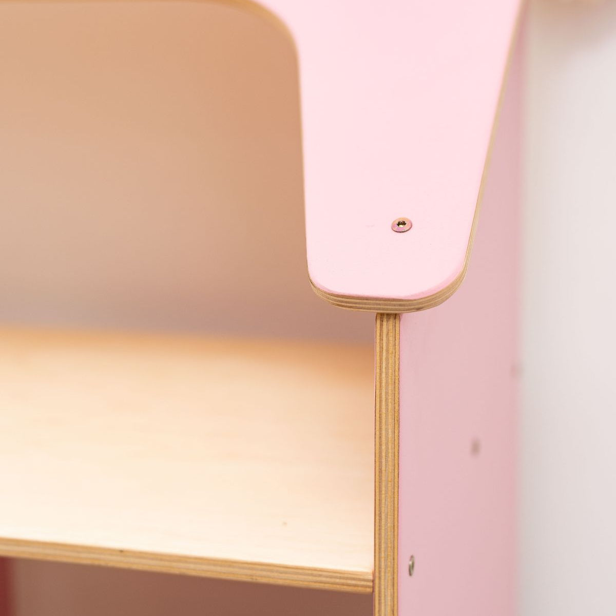 pink house shaped bookcase