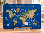 Mini Cork World Map Physical with Pins (B2B)