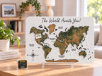 Mini Cork World Map Physical with Pins (B2B)