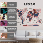 3D LED / LUMINOUS Wooden World Map 3.0 Dune