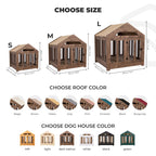 Dog House with a Fabric Roof - Dark Walnut
