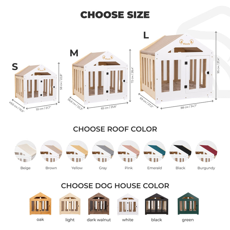 Dog House with a Fabric Roof - White