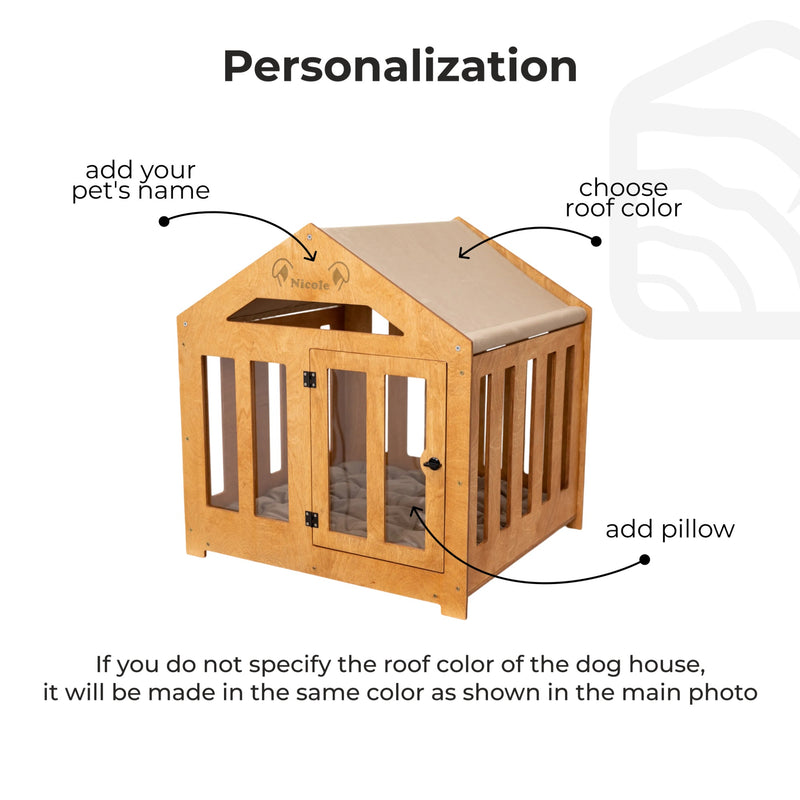 Dog House with a Fabric Roof - Oak