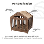 Dog House with a Fabric Roof - Dark Walnut