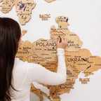 3D Europe Wooden Map Gold