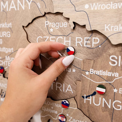 3D Europe Wooden Map Terra