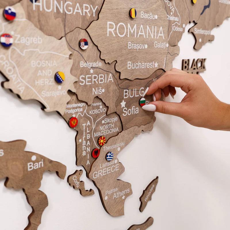 3D Europe Wooden Map Terra