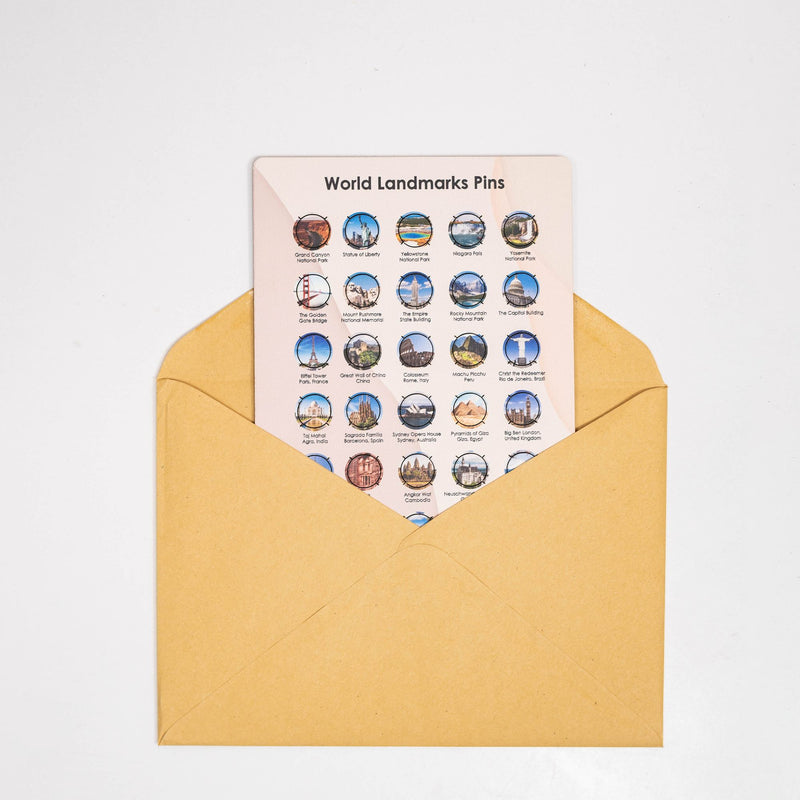 Wooden World Landmarks Pins