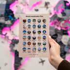 Wooden World Landmarks Pins