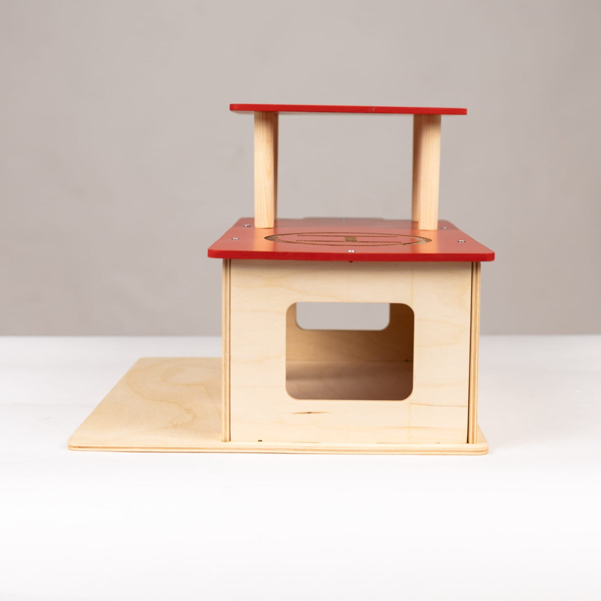 wooden fire house toy