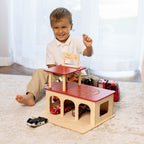 wooden fire station toy