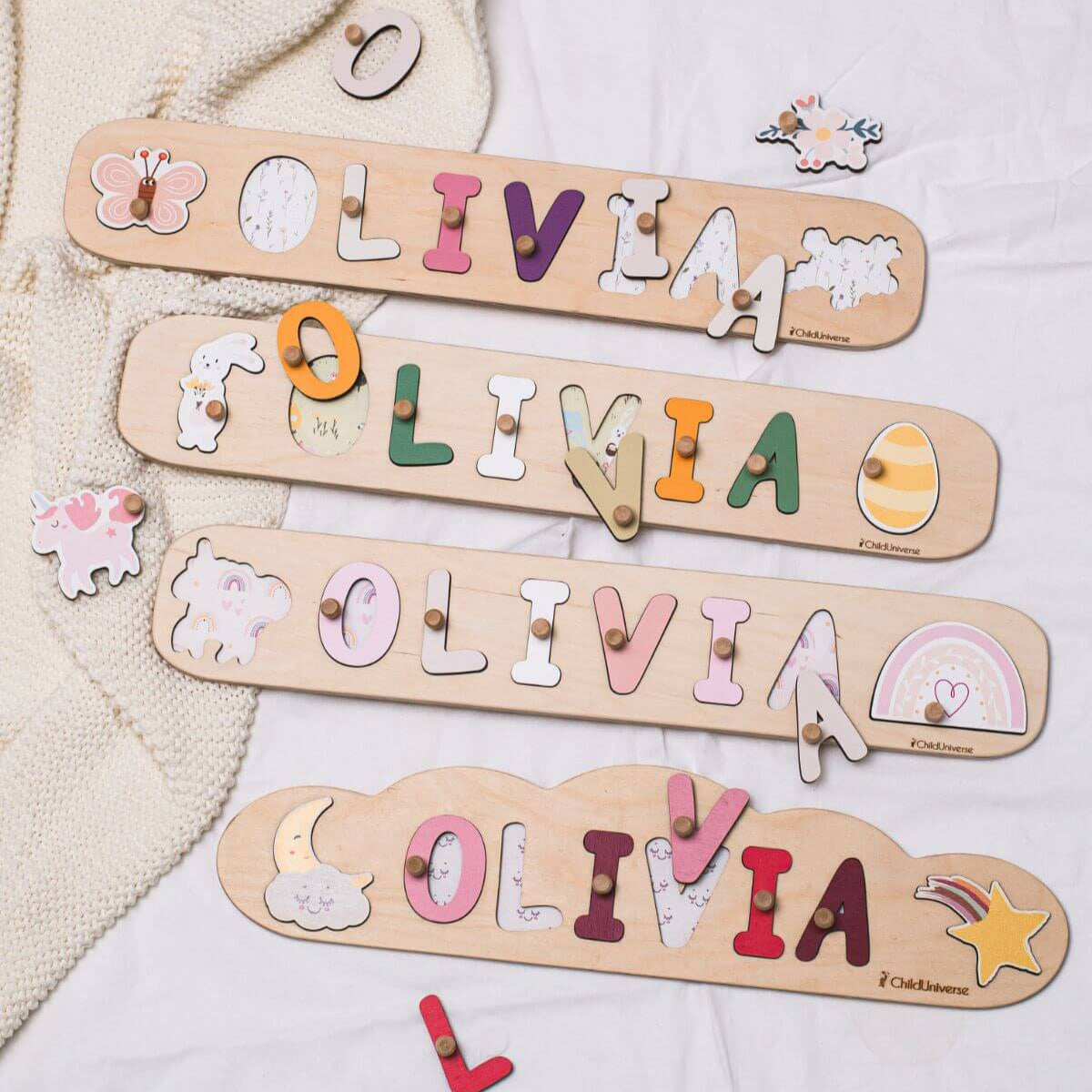 wooden name puzzle