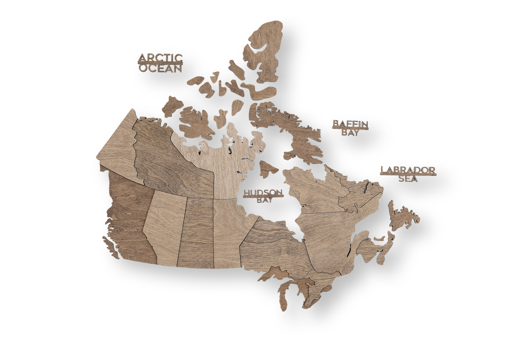 3D Canada Wooden Map Terra