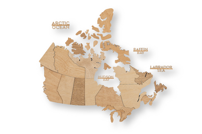 3D Canada Wooden Map Gold