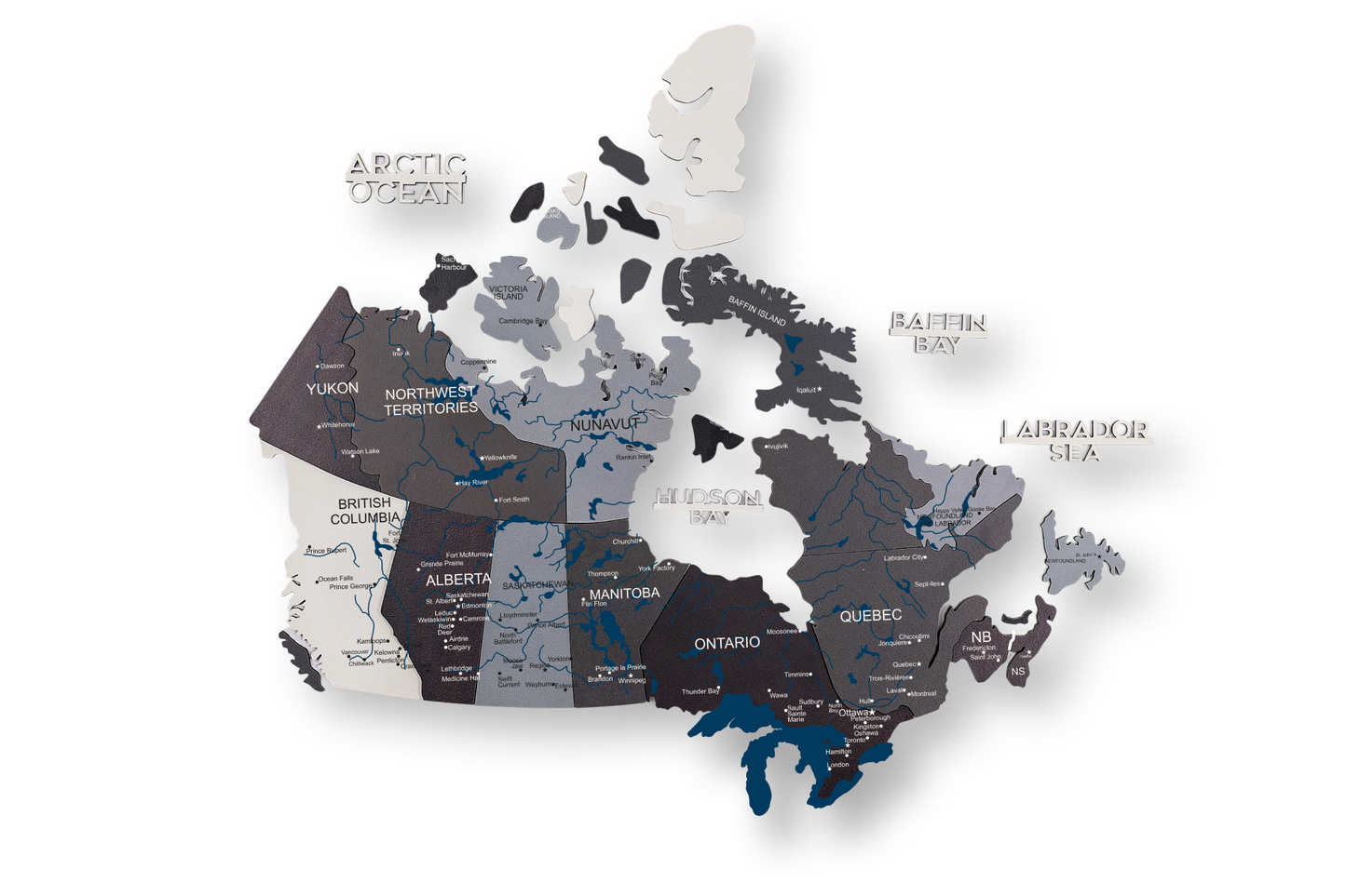 3D Canada Wooden Map Nordik