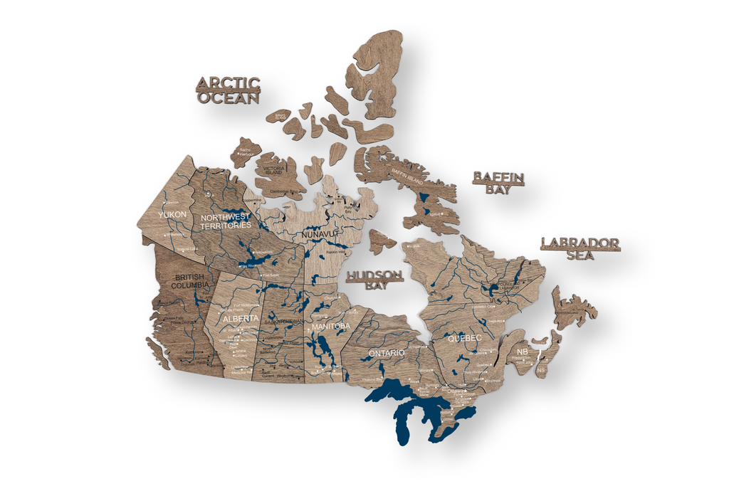 3D Canada Wooden Map Terra