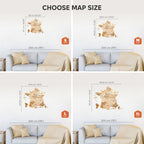 3D Wooden Map of France - Gold