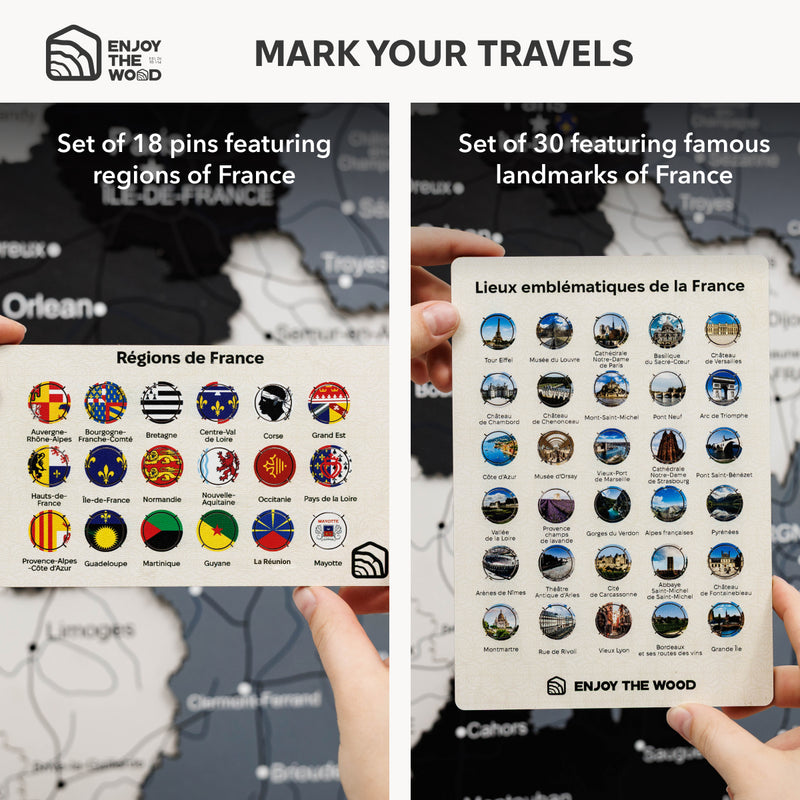 3D Wooden Map of France - Nordik