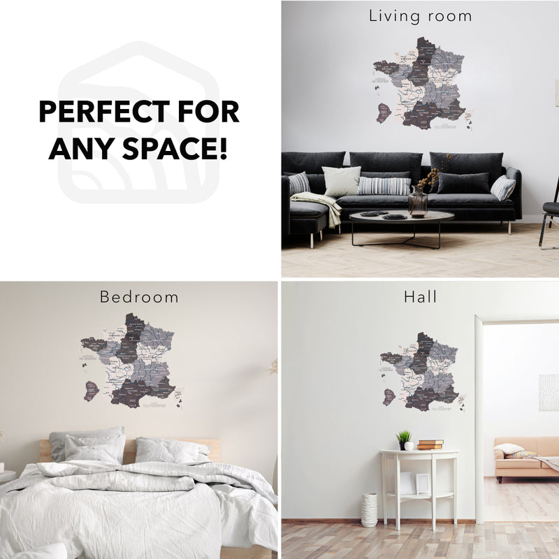 3D Wooden Map of France - Nordik