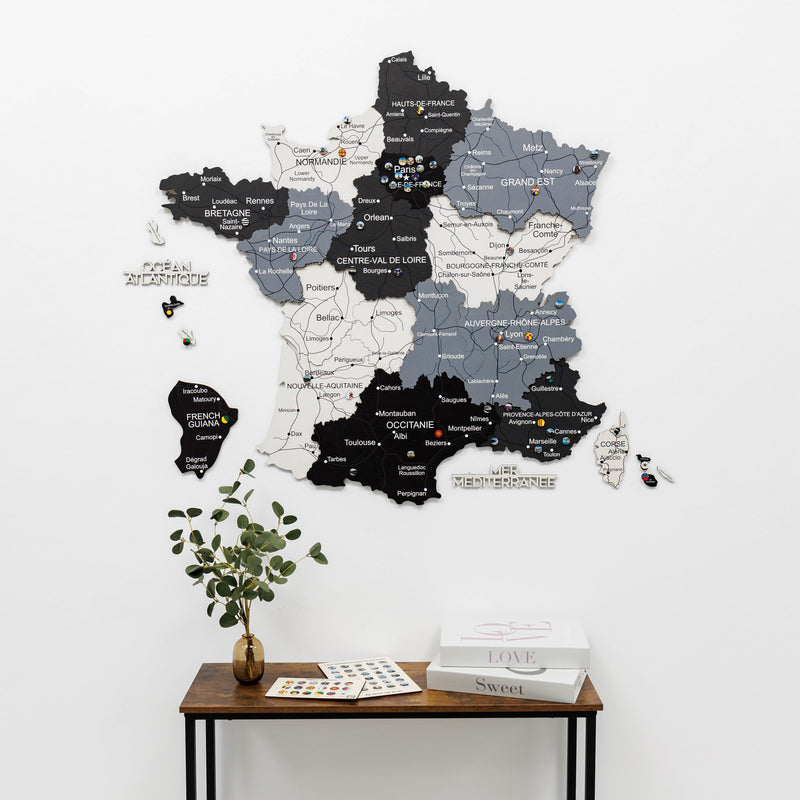 3D Wooden Map of France - Nordik