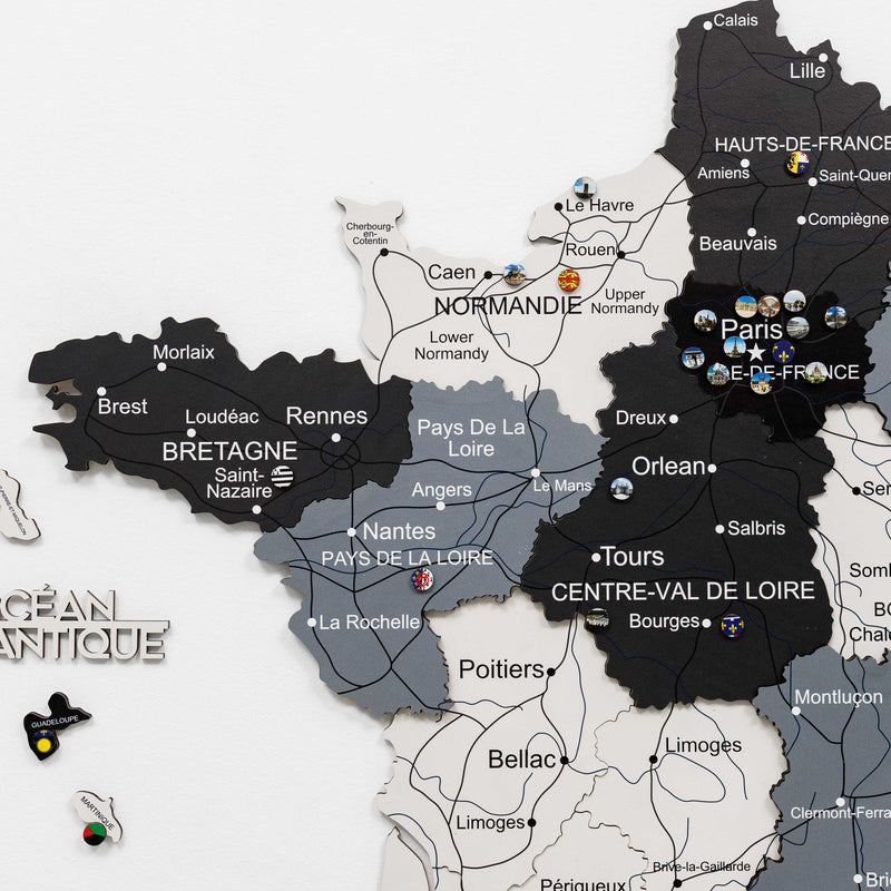 3D Wooden Map of France - Nordik