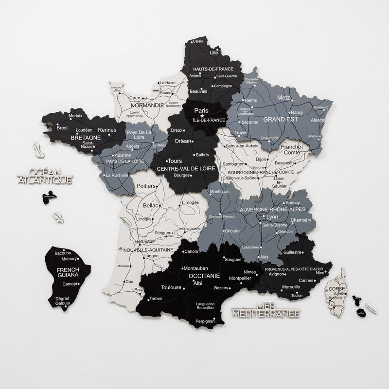 3D Wooden Map of France - Nordik