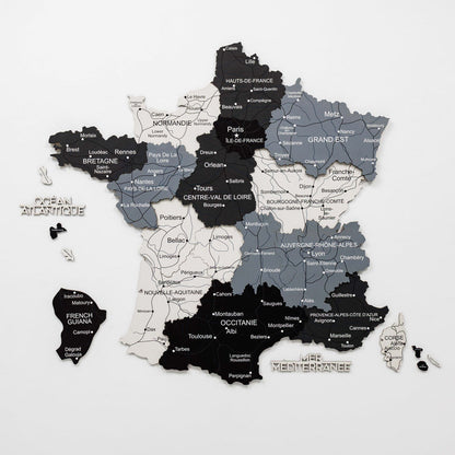 3D Wooden Map of France - Nordik