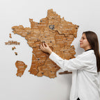 3D Wooden Map of France - Oak