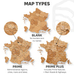 3D Wooden Map of France - Oak