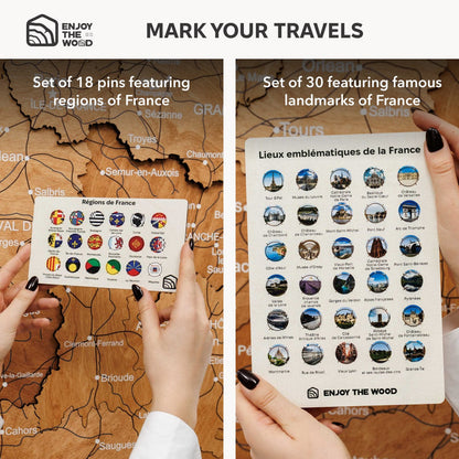 3D Wooden Map of France - Oak