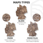 3D Germany Wooden Map Dark Walnut