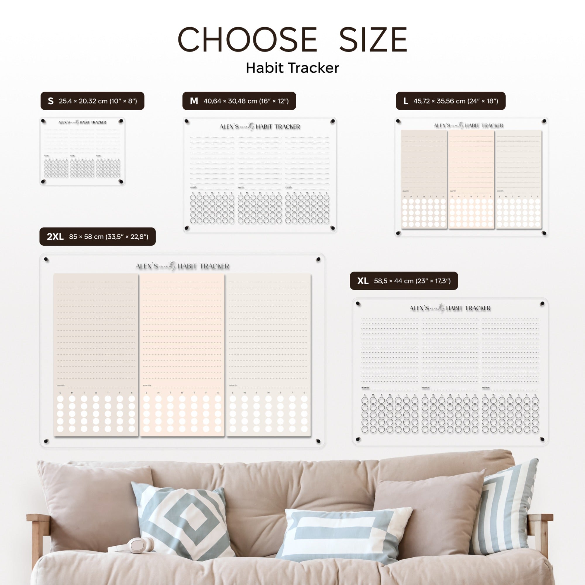 Acrylic Wall Habit Tracker Planner