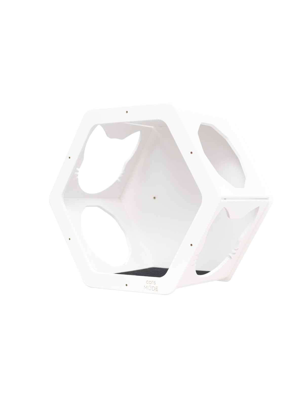 cat shelves hexagon in white color made by CatsMode