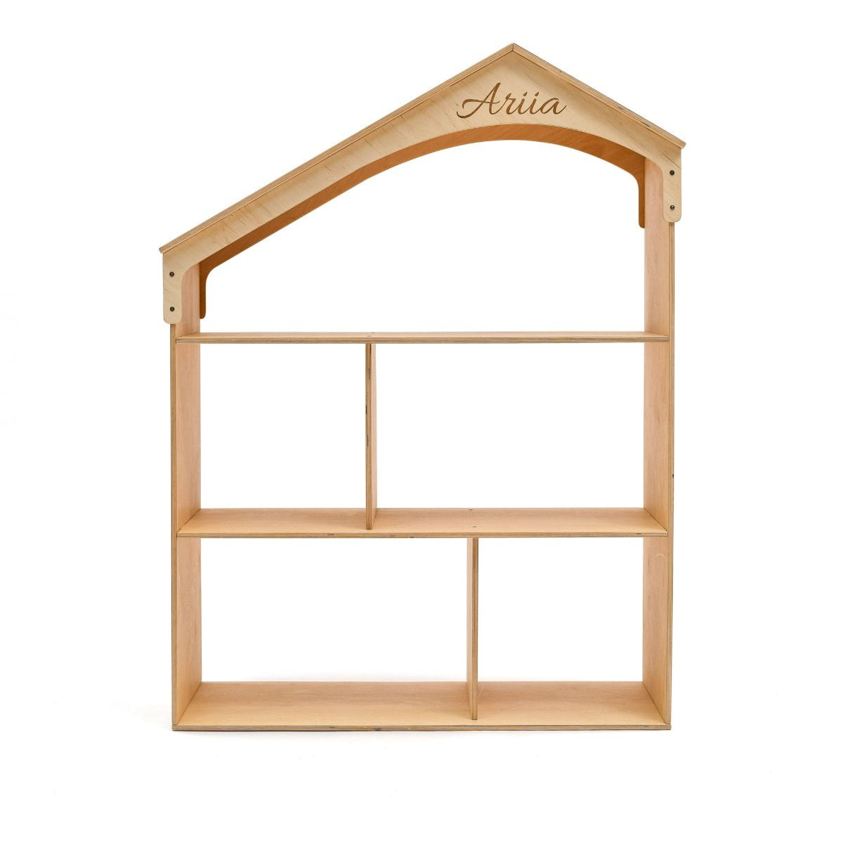 large wood dollhouse bookcase personalized