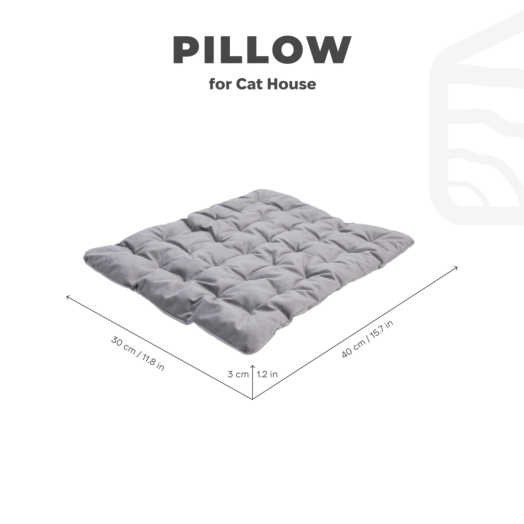 Cat Cushion Pillow - Gray