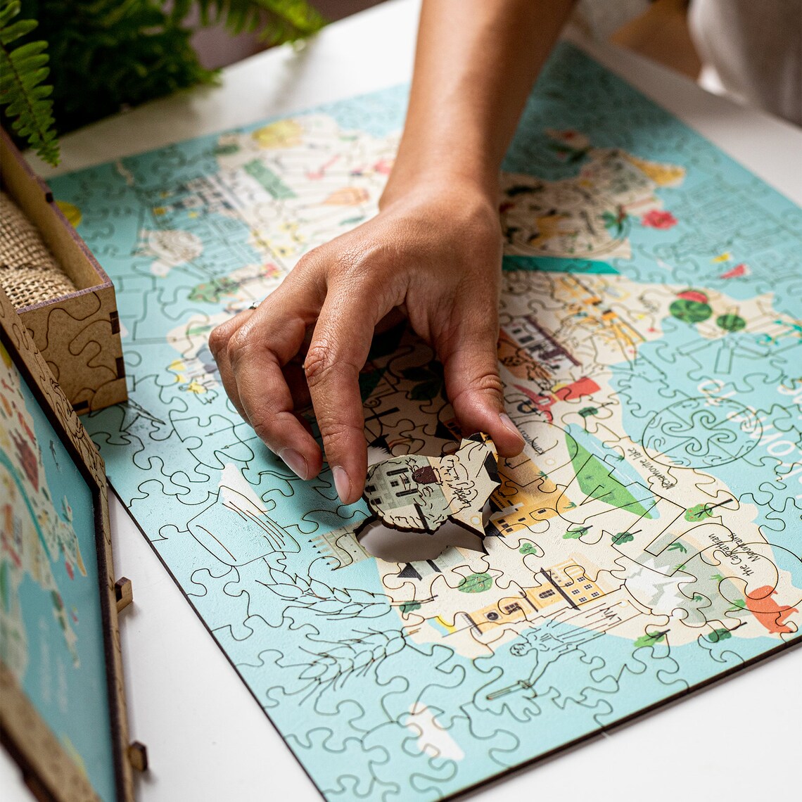 Wooden Jigsaw Puzzle welcome to Ukraine
