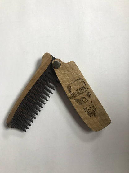 Custom Folding comb A Wenge/Walnut Mean beard