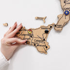 3D Wooden Map of Italy - Gold