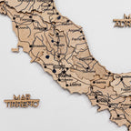3D Wooden Map of Italy - Gold