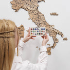3D Wooden Map of Italy - Gold