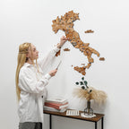 3D Wooden Map of Italy - Oak
