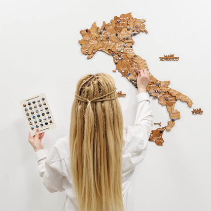 3D Wooden Map of Italy - Oak