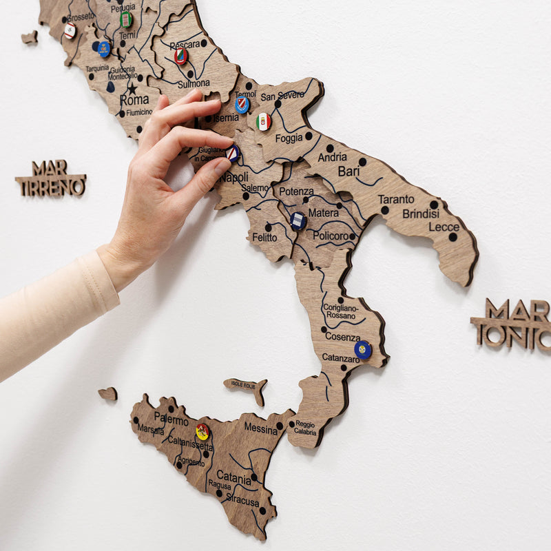 3D Wooden Map of Italy - Terra